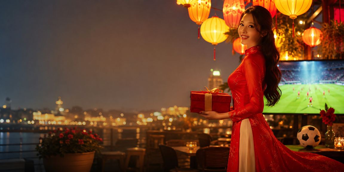 Người hâm mộ bóng đá tại Hà Nội mặc áo dài truyền thống theo dõi trận đấu và đặt cược